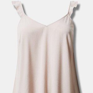 Torrid Washable Crinkle Gauze V-Neck Ruffle Strap Tank Size 1X